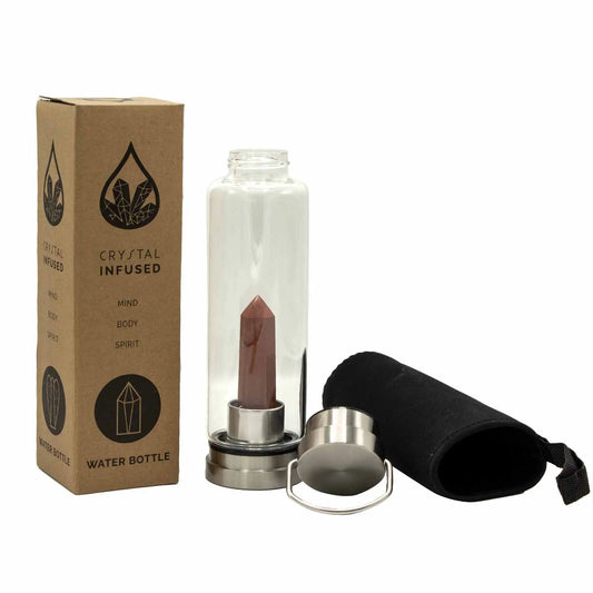 Reusable Crystal Water Bottle with Red Jasper Core Project Scent