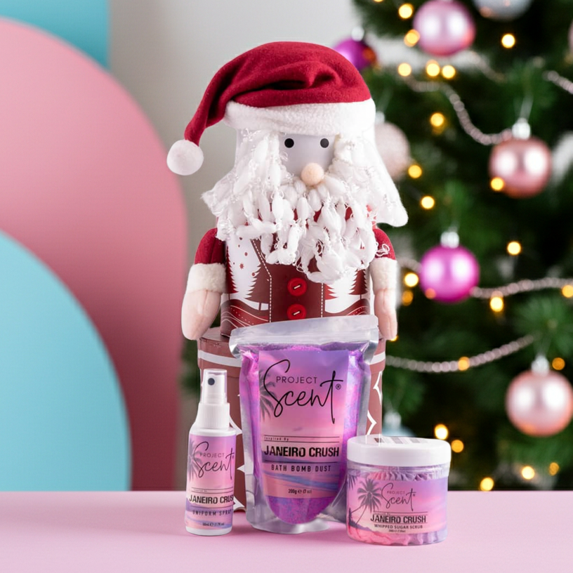 Santa Gift Set – Bath Dust, Whipped Sugar Scrub & Uniform Spray