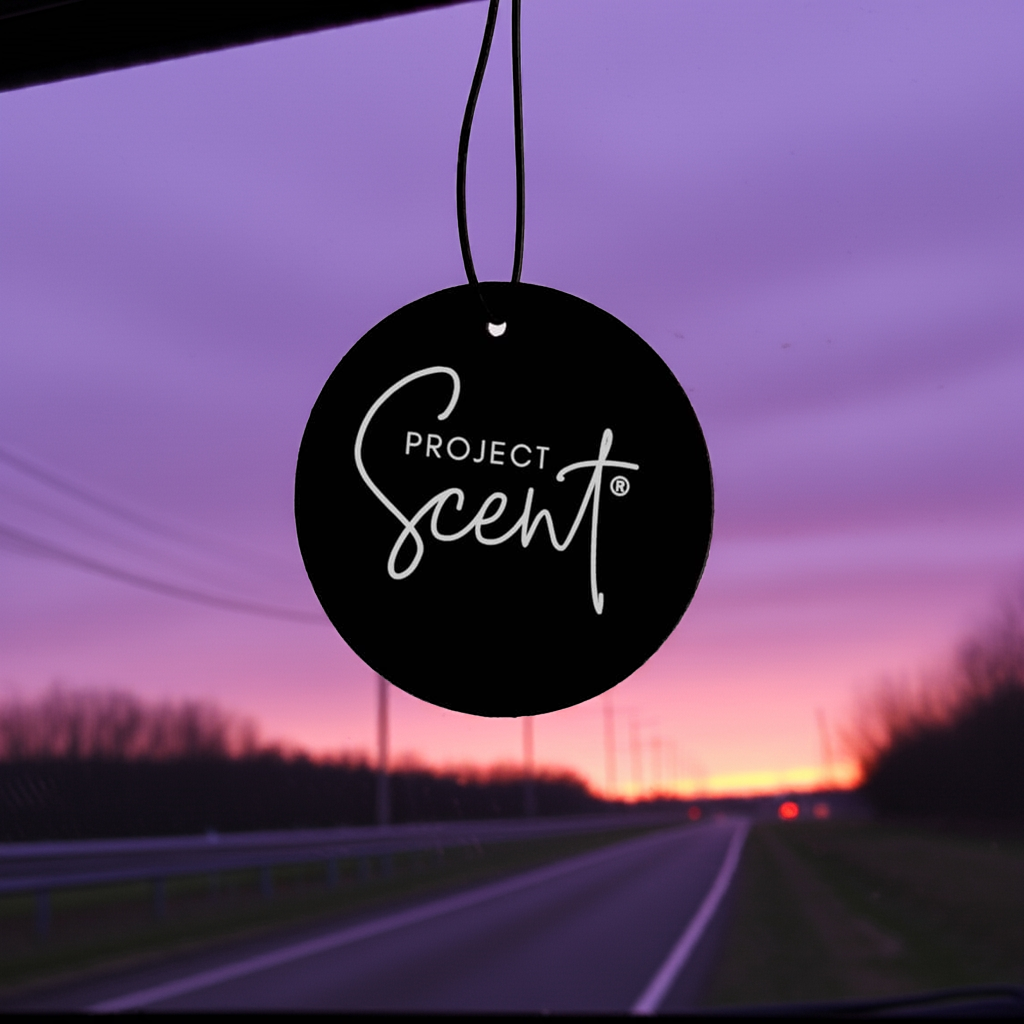 Car Air Freshener Black Felt Round – Long-Lasting, Lenor Inspired