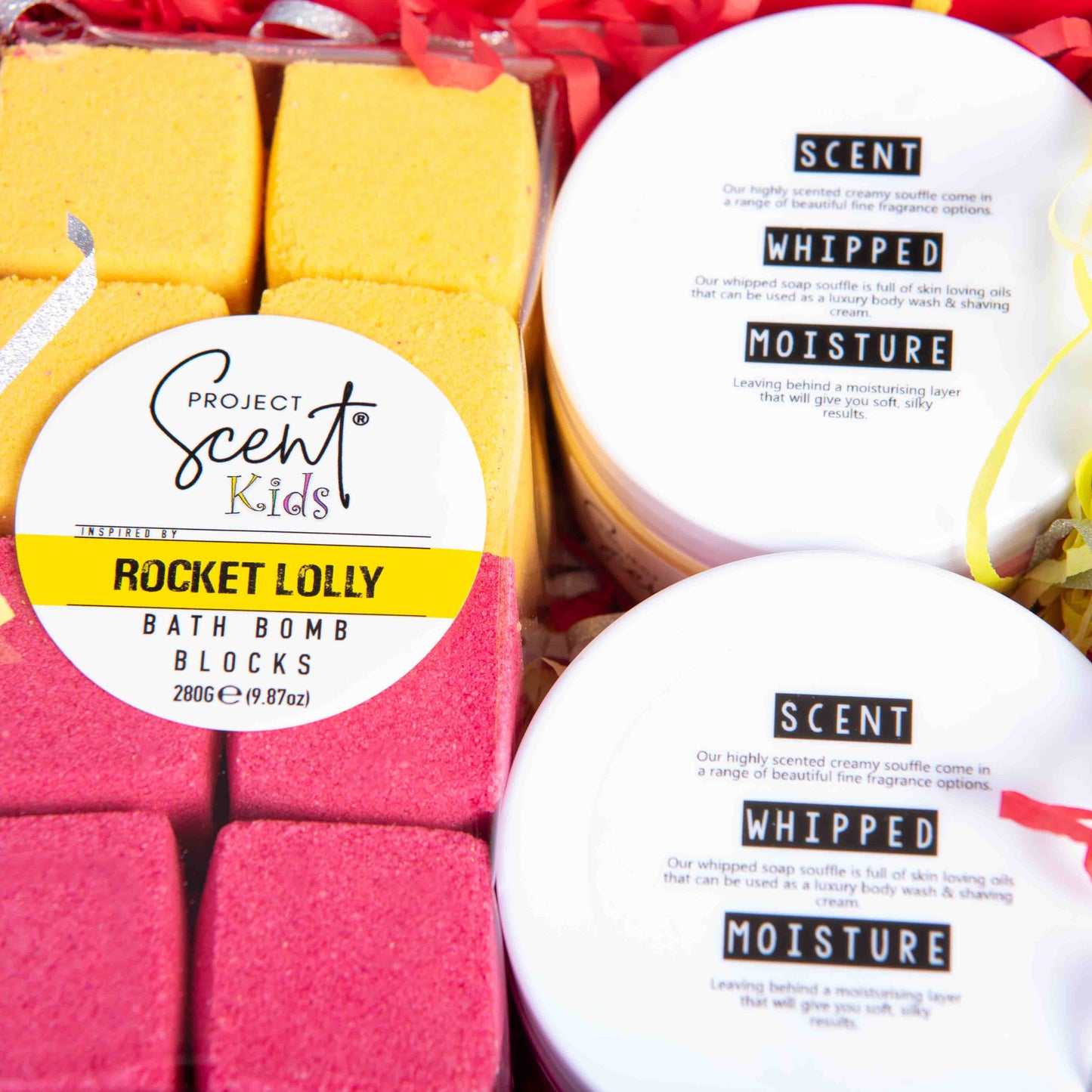 Christmas Kids 16 Bath Bomb Blocks & Whipped Body Wash Gift Set - Project Scent LTD