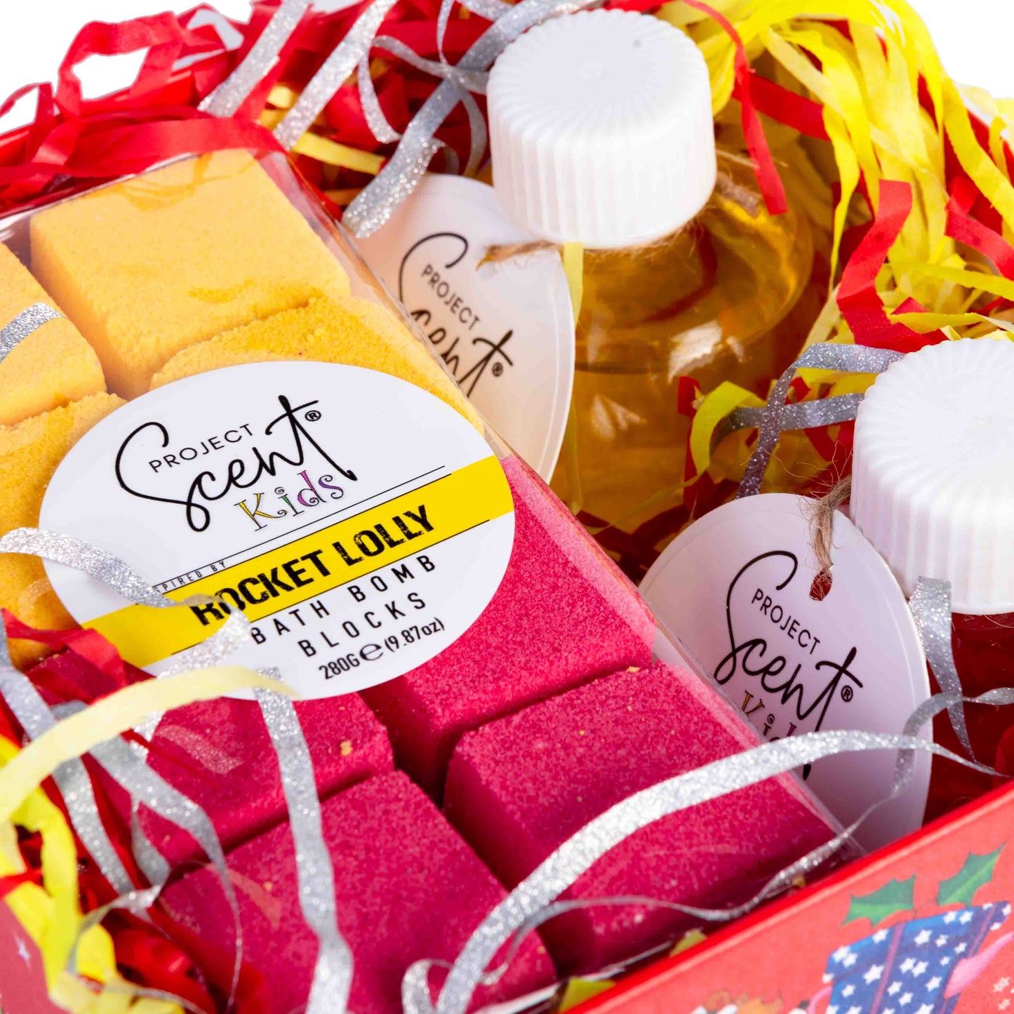 Christmas Kids 16 Bath Bomb Blocks & 2 in 1 Body Wash Bubble Bath Gift Set Project Scent