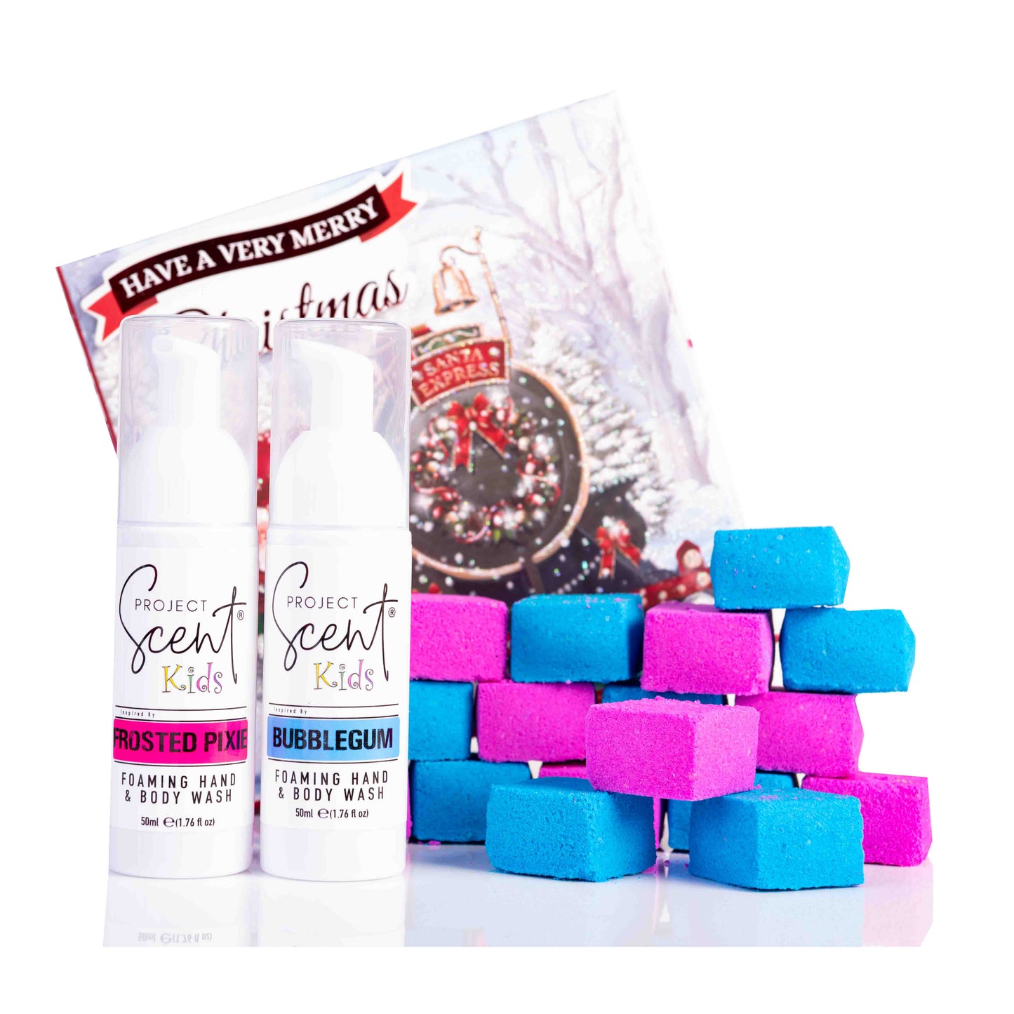 Christmas Kids 16 Bath Bomb Blocks & Foamer Gift Set - Project Scent LTD