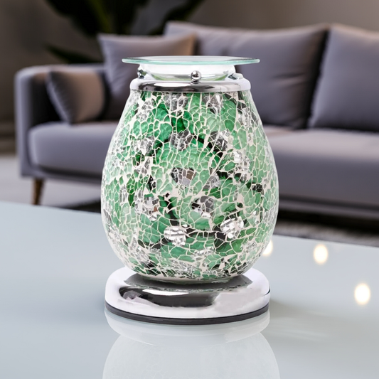 Electric Wax Melt Burner Green Mosaic AR1466