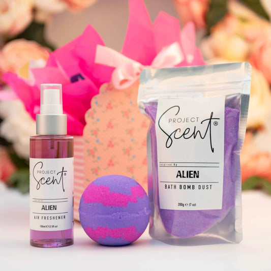 Indulgent Spa Gift Box – Bath Bomb, Bath Dust & Air Freshener Project Scent