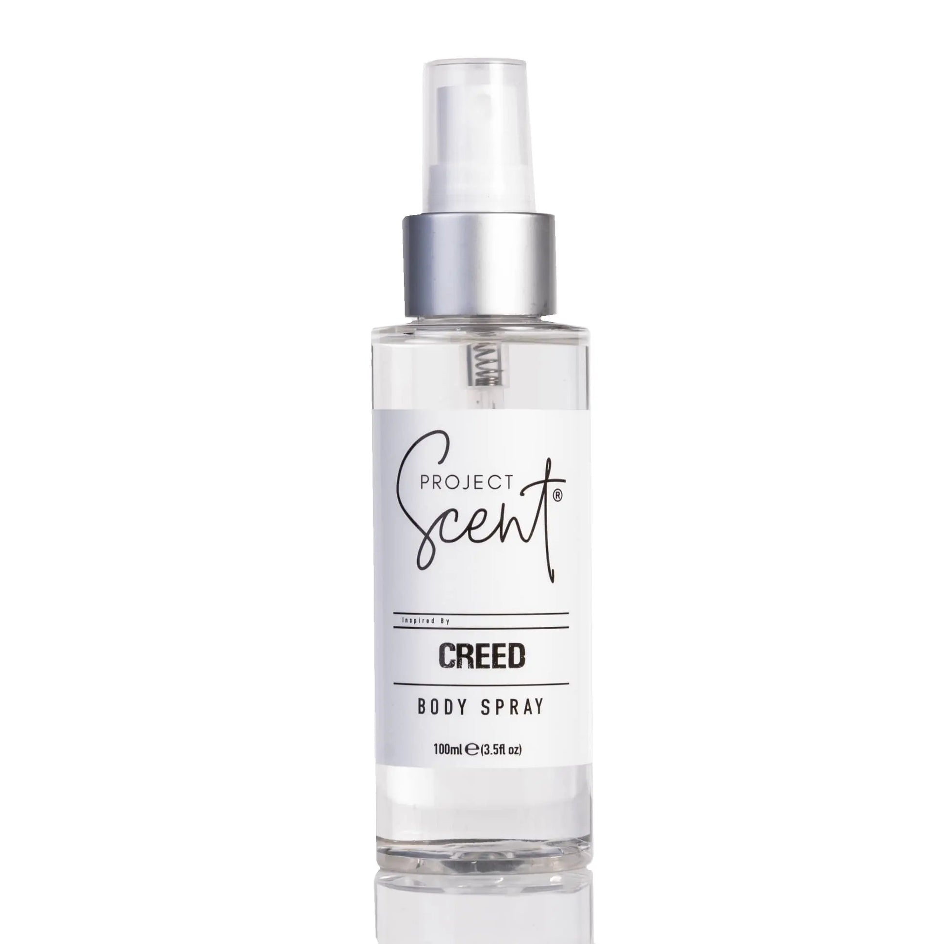 Body spray inspired by the classic Creed fragrance, featuring a sophisticated and fresh scent profile with notes of citrus, musk, and wood; ideal for daily wear or special occasions, packaged in a stylish, modern bottle.