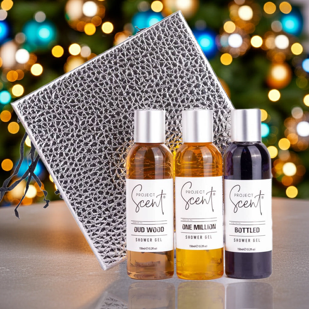 Men’s Christmas Shower Gel Gift Set – 3 Designer-Inspired Scents