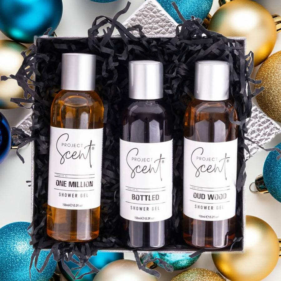 Men’s Christmas Shower Gel Gift Set – 3 Designer-Inspired Scents