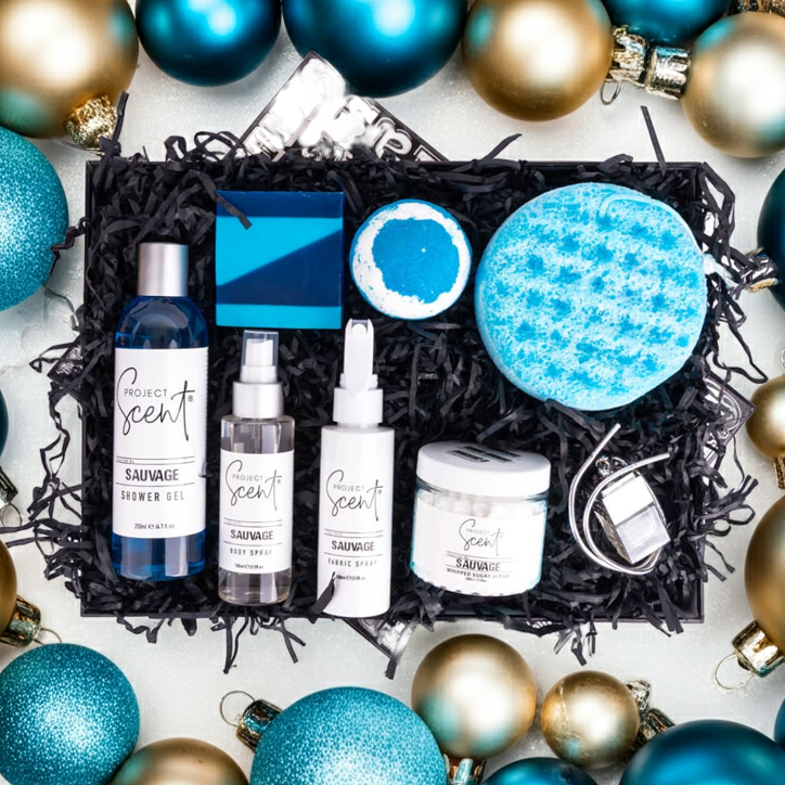 Cosmetic set with decorative ornaments on a white background