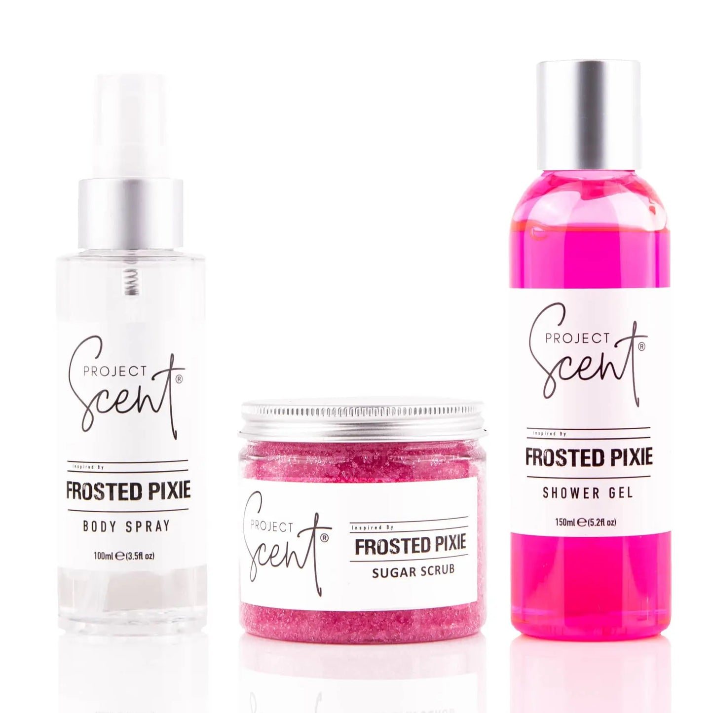 Frosted Pixie (Snow) Body Spray, Shower Gel & Sugar Scrub Bundle Project Scent