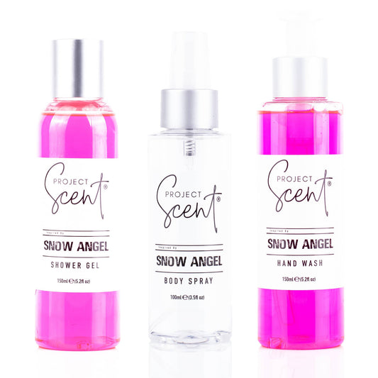 Project Scent Frosted Pixie (Snow) Shower Gel, Hand Wash & Body Spray Bundle