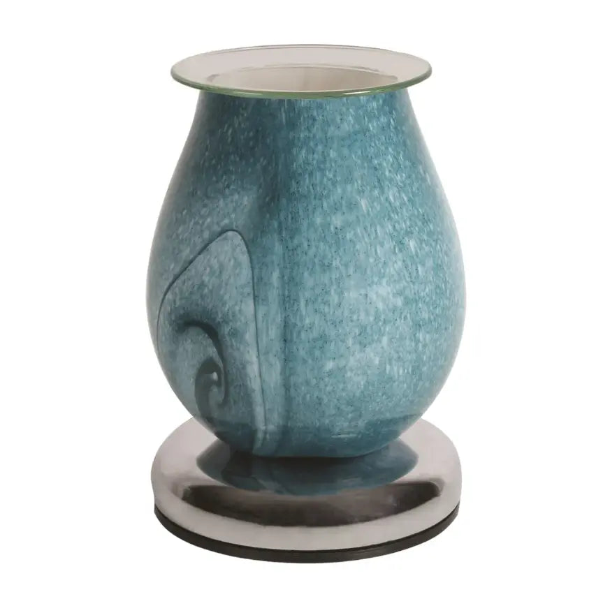 Electric Wax Melter Touch – Teal Swirl Oval | Stylish Wax Warmer AR2331 Aroma