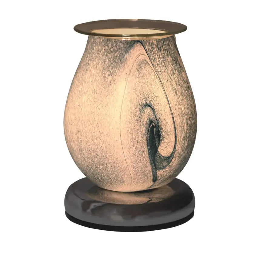 Electric Wax Melter Touch – Teal Swirl Oval | Stylish Wax Warmer AR2331 Aroma