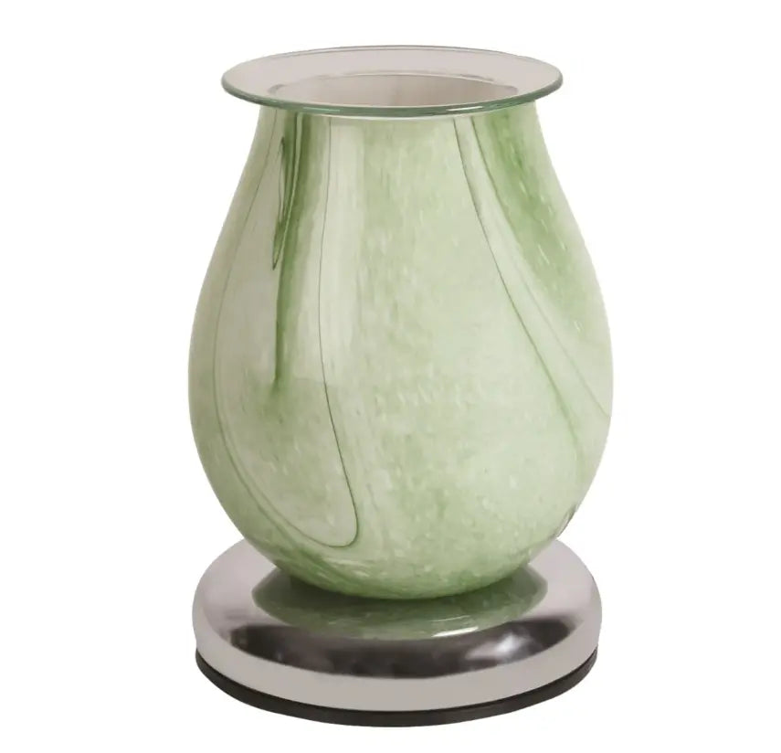 Electric Wax Melter Touch – Green Swirl Oval | Elegant Wax Warmer AR2333 Aroma