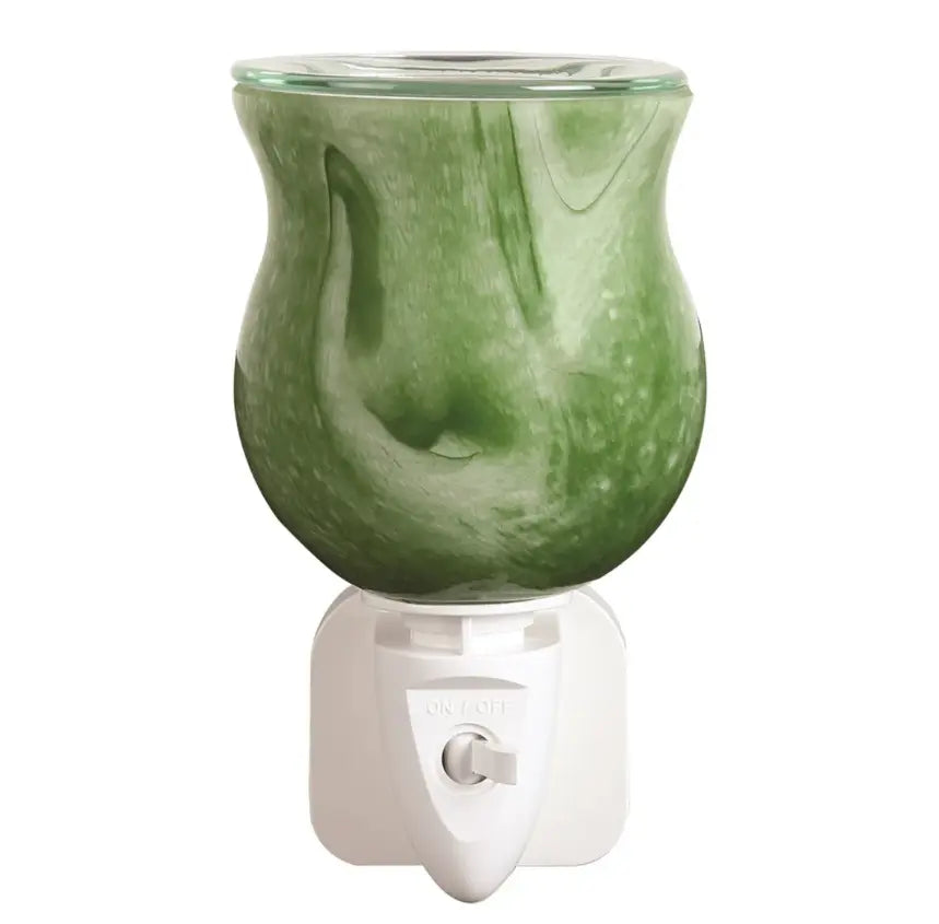Wax Melter Plug-In – Green Swirl (12cm) | Stylish Electric Wax Warmer AR2337 Aroma