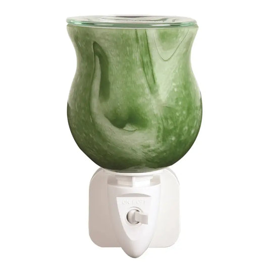 Wax Melter Plug-In – Green Swirl (12cm) | Stylish Electric Wax Warmer AR2337 Aroma