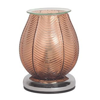 Electric Wax Melter Touch Ribbed Amber Lustre 18cm AR1989 - Project Scent LTD