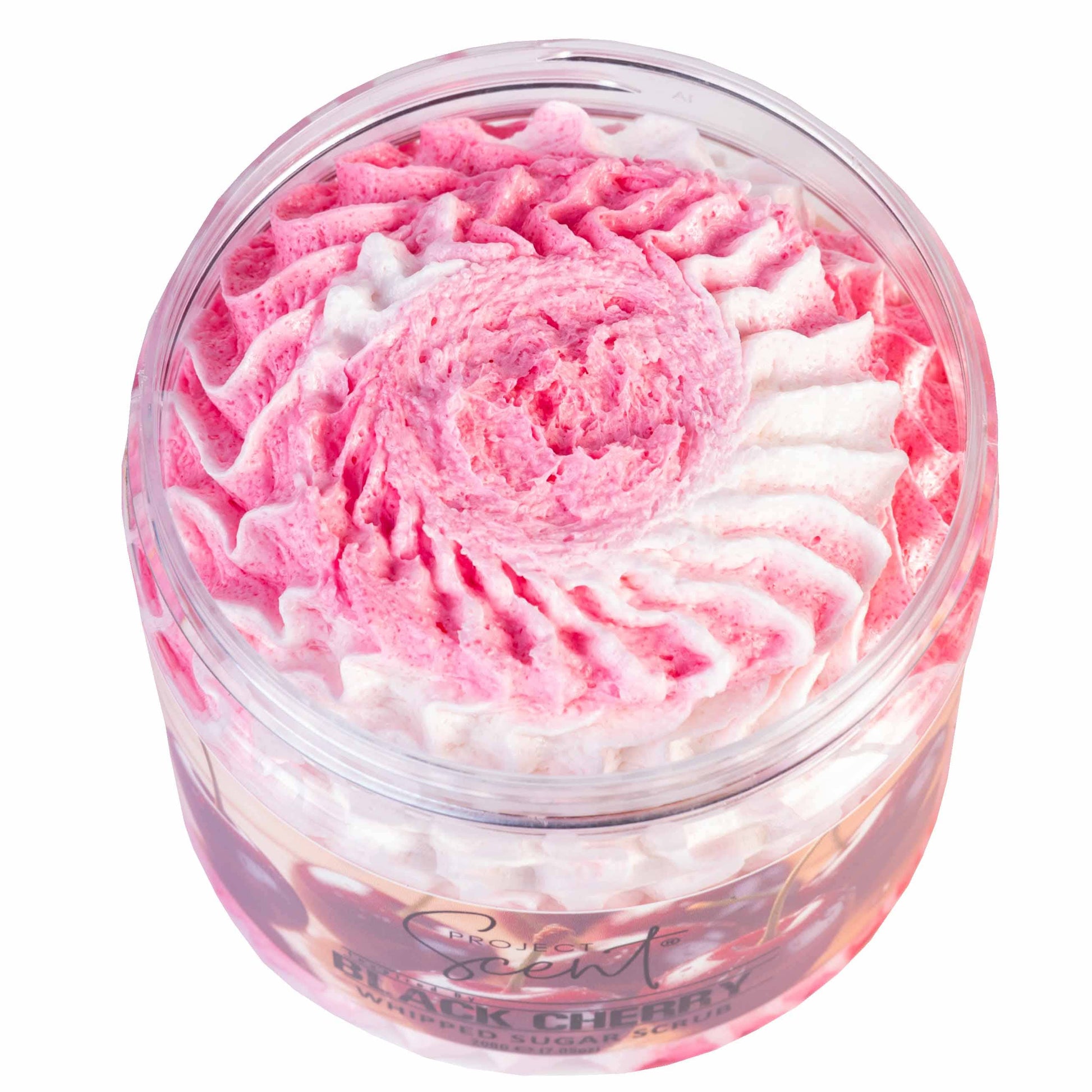 Black Cherry Inspired Whipped Sugar Scrub With Vitamin E & Cocoa Butter 200g Project Scent