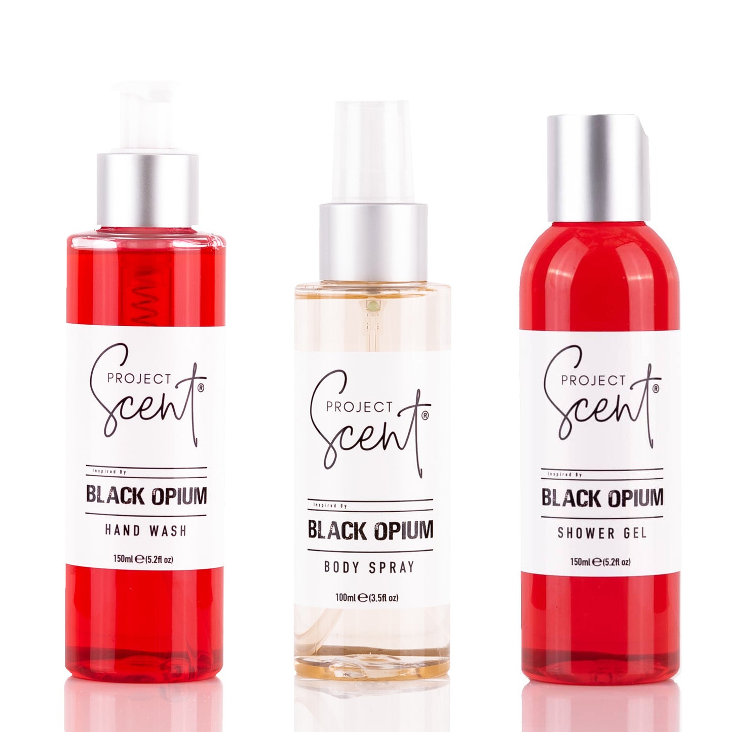 Black Opium Inspired Small Shower Bundle | Shower Gel, Hand Wash & Body Spray Gift Set