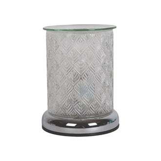 Electric Wax Melter Touch Clear Glass Leaf 16cm AR2064 - Project Scent LTD