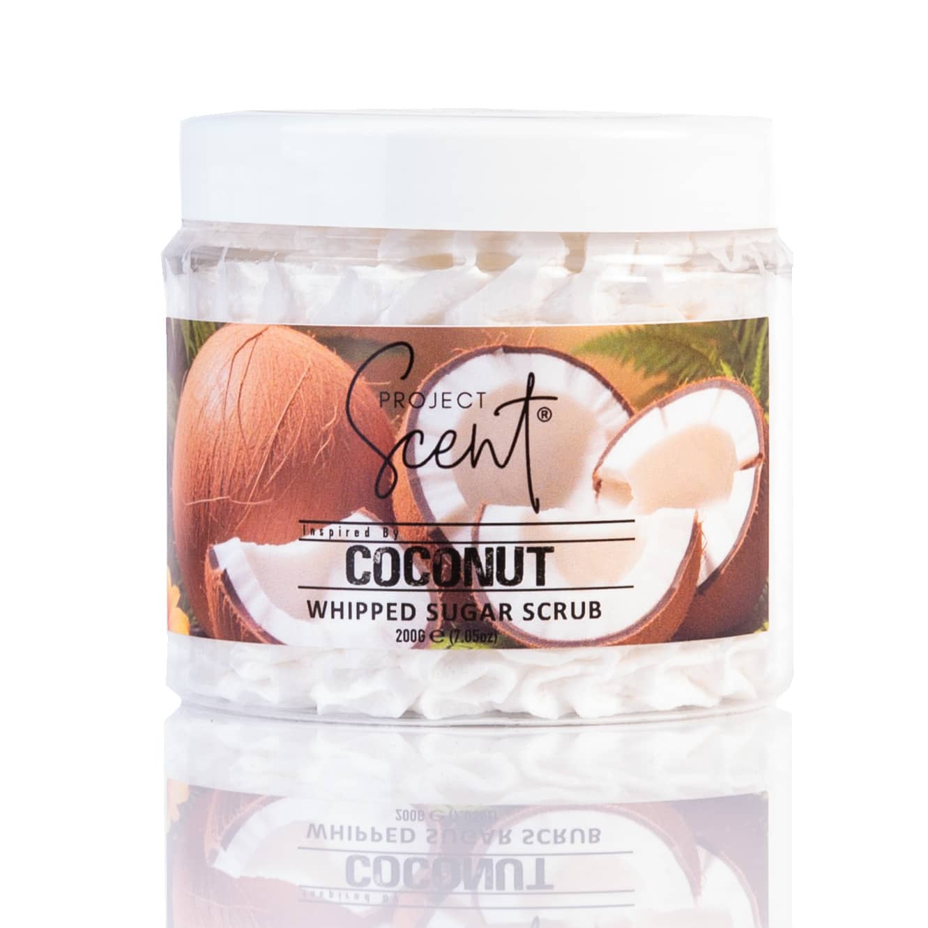Coconut Inspired Whipped Sugar Scrub With Vitamin E & Cocoa Butter 200g Project Scent