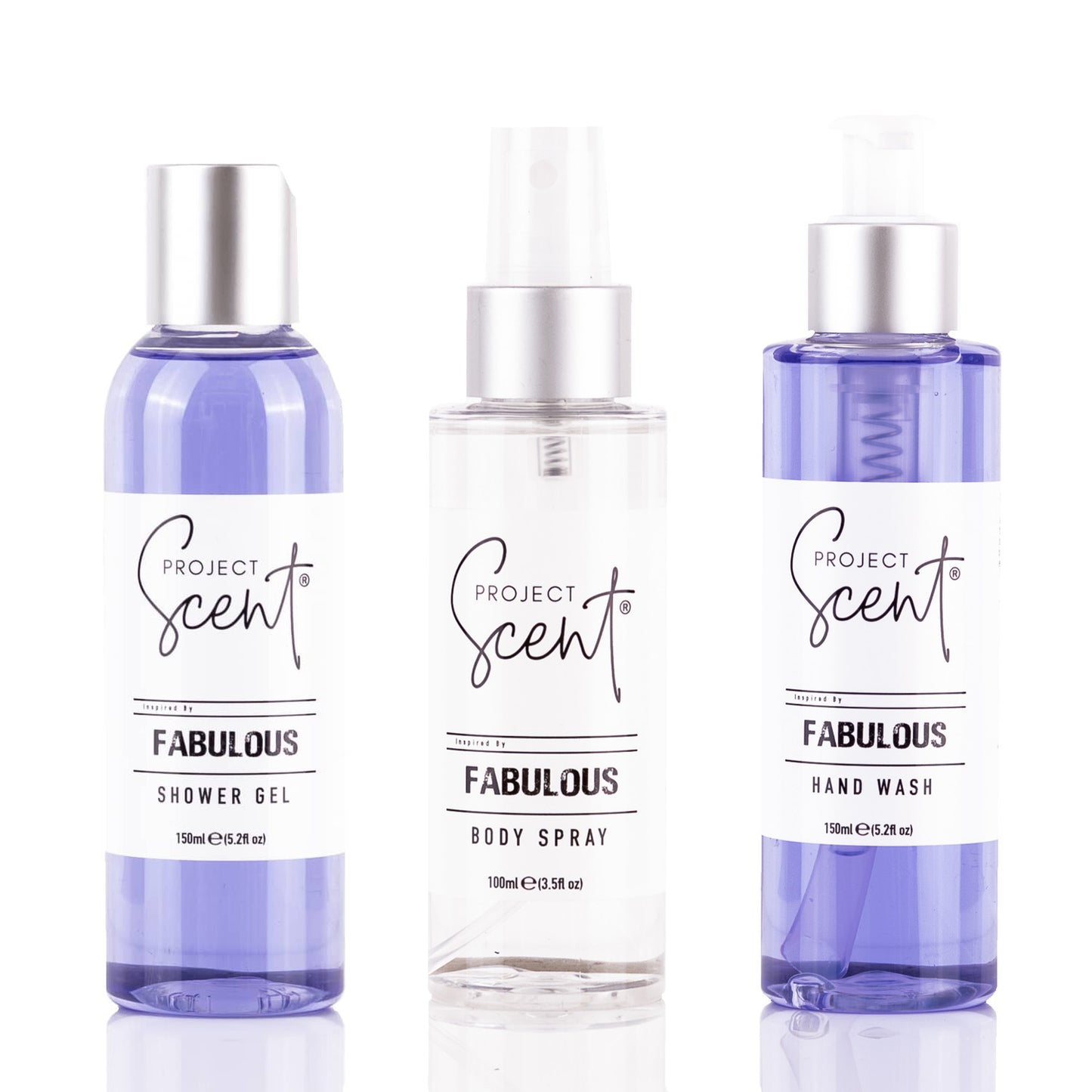 Fabulous Inspired Small Shower Bundle with shower gel, hand wash and body spray handmade in the UK