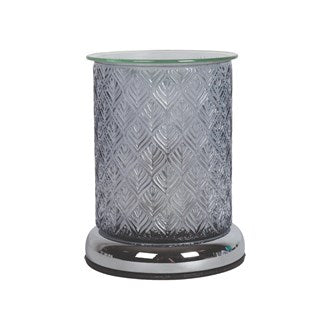 Electric Wax Melter Touch - Grey Glass Leaf 16cm AR2065 - Project Scent LTD