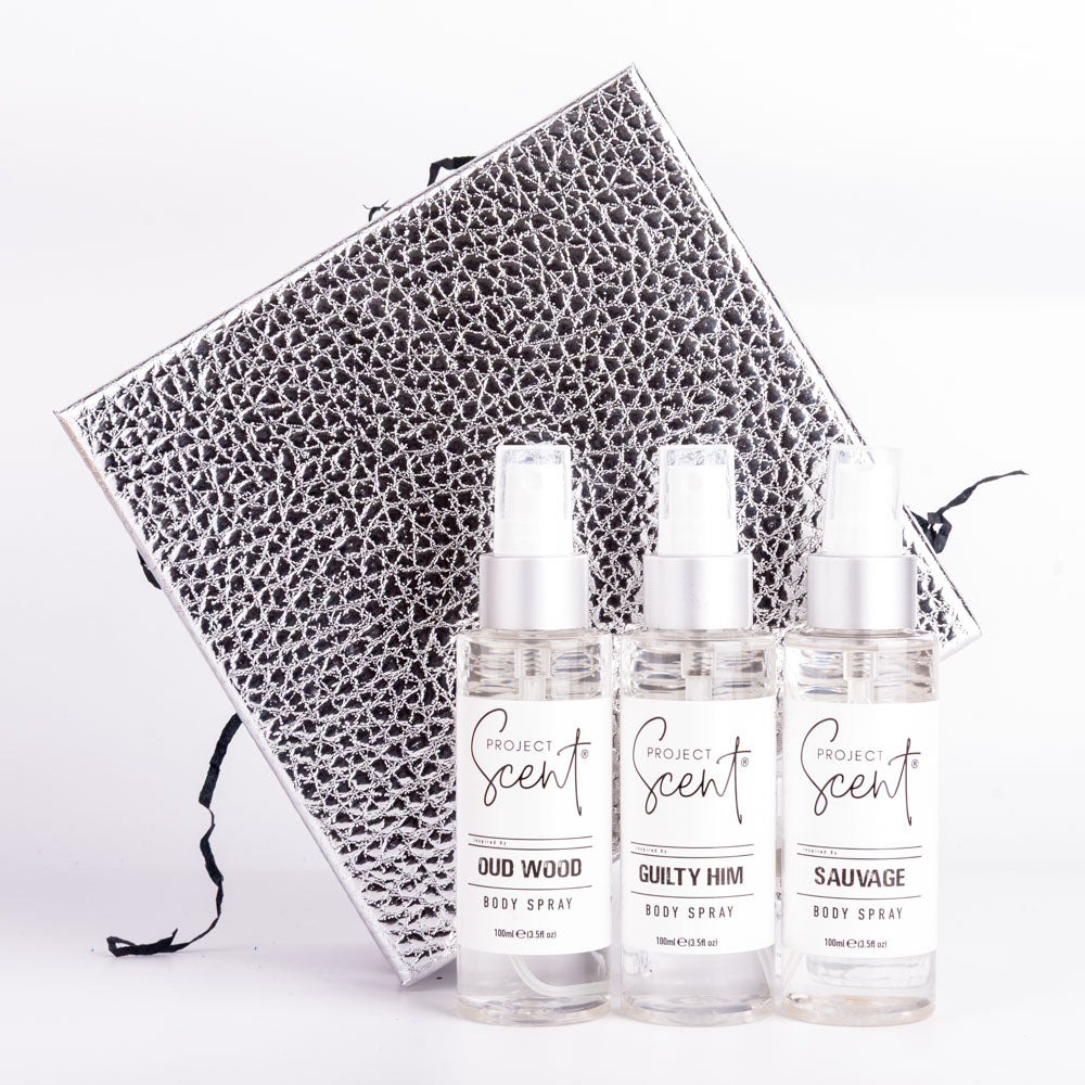 Men’s Christmas Aftershave Body Spray Gift Box – 3 Fragrance Dupes