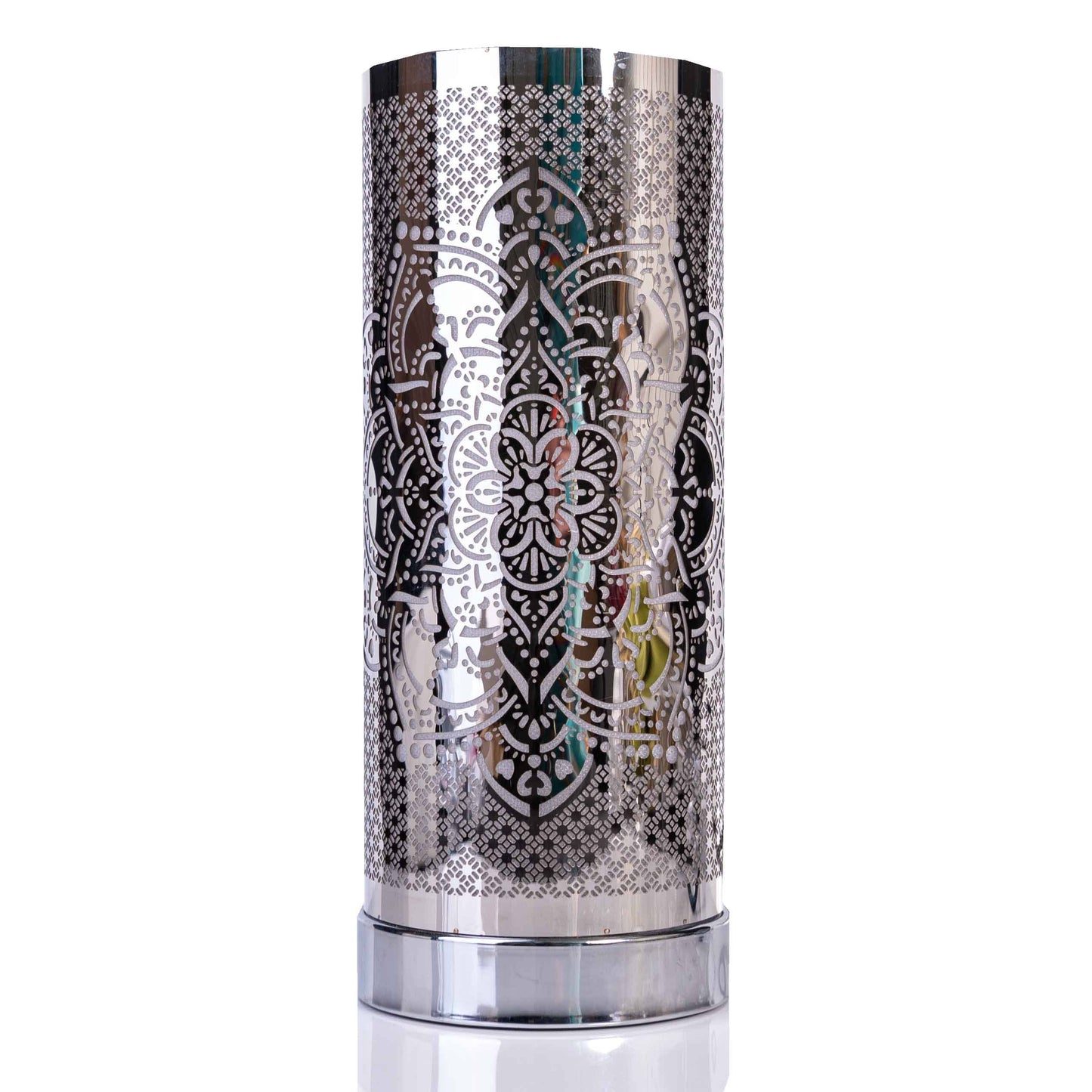 Sil Electric Wax Melt Burner Silver Cylinder Mandala Oil Warmer - Project Scent LTD
