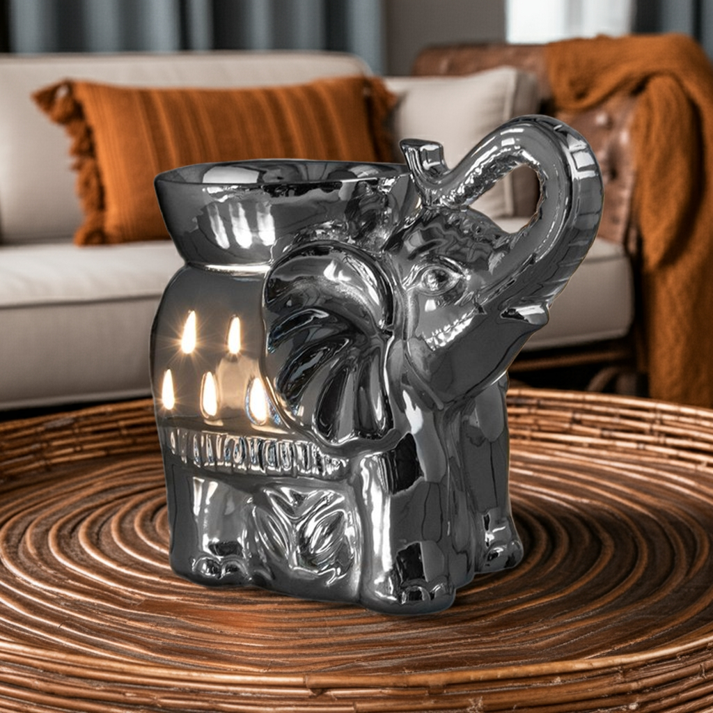 Electric Wax Melt Burner Elephant Chrome LP46997