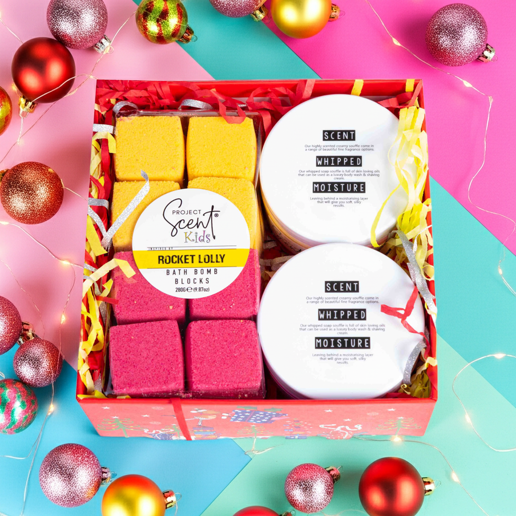 Christmas Kids 16 Bath Bomb Blocks & Whipped Body Wash Gift Set