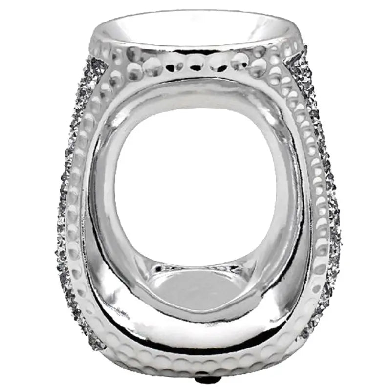 Silver Sparkle Oval Wax Melt Burner LP47950 Desire
