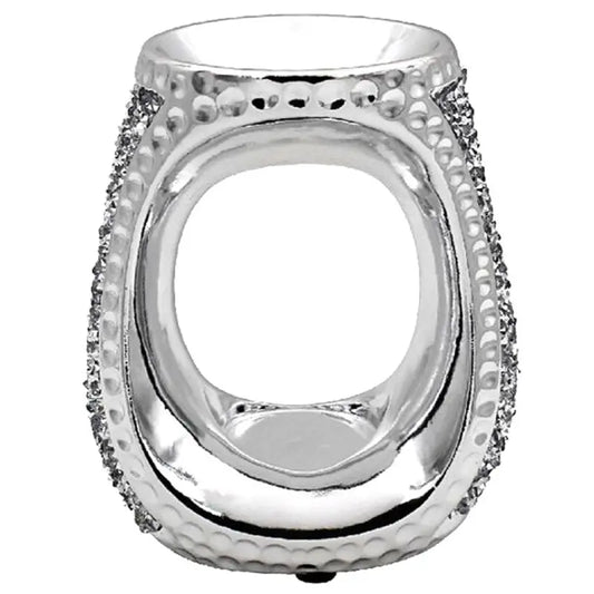 Silver Sparkle Oval Wax Melt Burner LP47950 Desire