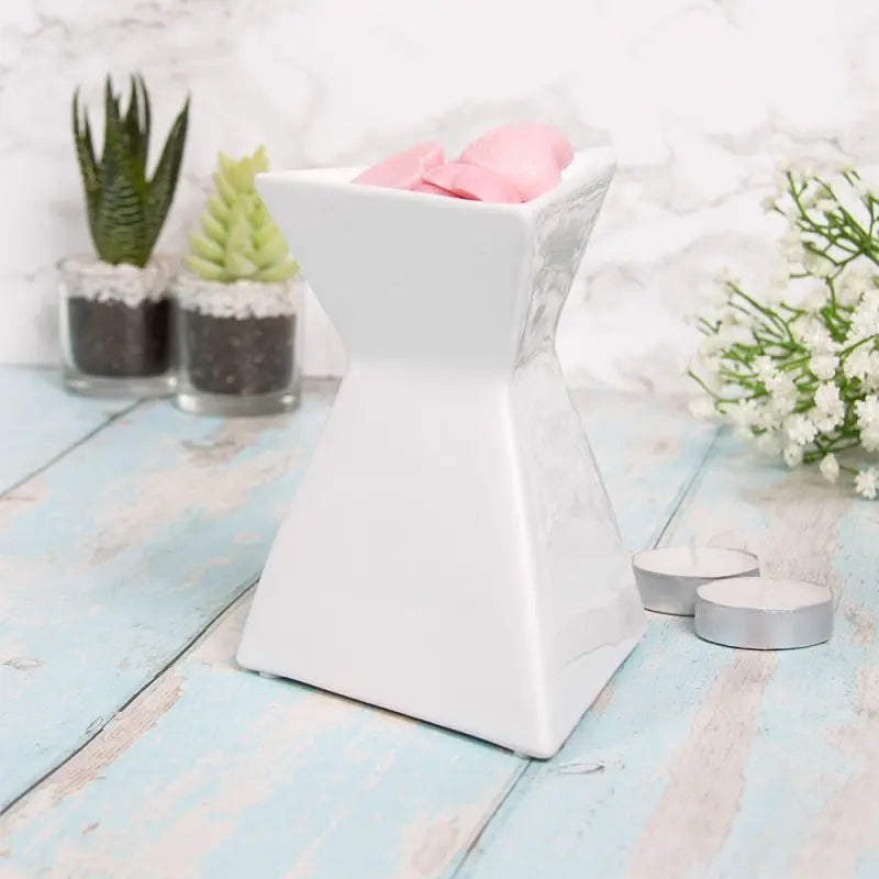 White Triangle Wax Melt/Oil Burner Tea Light Burner LP48050 Desire
