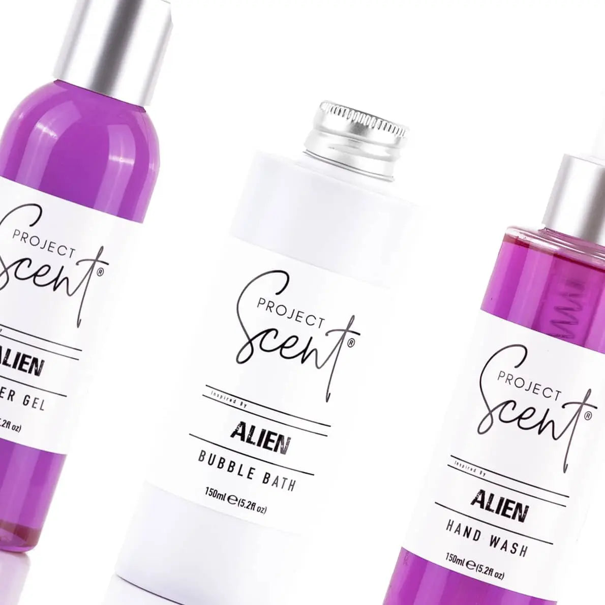 Alien Inspired Shower Gel, Bubble Bath & Hand Wash Bundle Project Scent