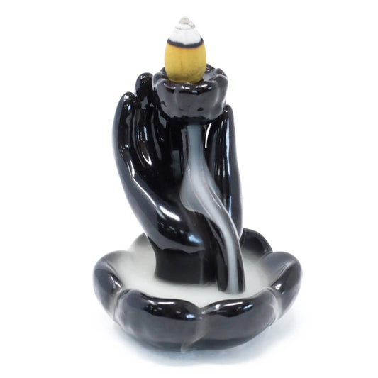 Back Flow Incense Burner - Hand & Lotus Flower BackF-01 My Store