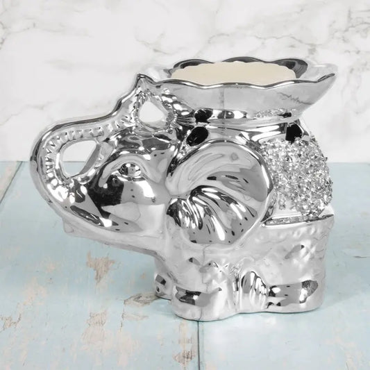 Silver Sparkle Elephant Wax Melt Burner LP46547 Desire
