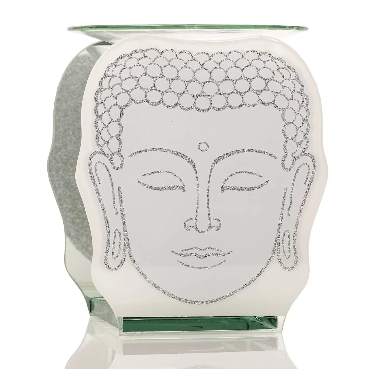 White & Silver Glass Buddha Wax or Oil Burner LP46640 Desire
