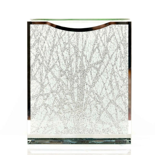 White & Silver Glass Woodland Wax or Oil Burner Project Scent