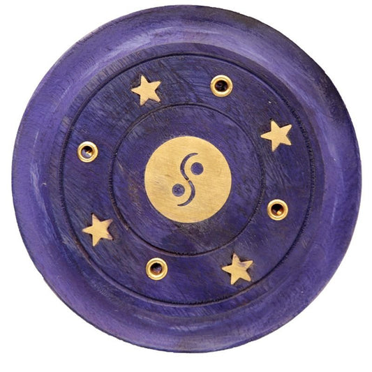 Mango Wood Ash Catcher - Yin Yang 7cm - Project Scent LTD