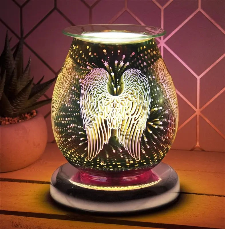 Touch Sensitive Round Aroma Lamp - Guardian Angel Wings LP46253 Desire