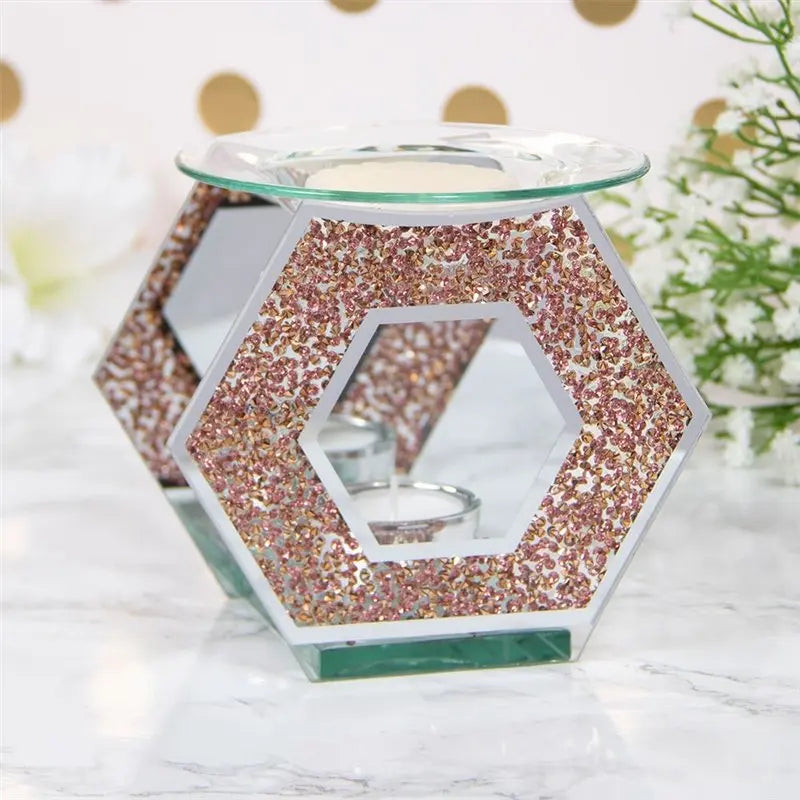 Pink Glitter Glass Wax & Oil Burner LP46831 Desire