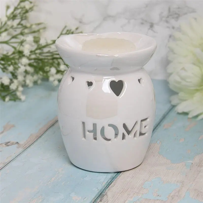 White Lustre Tea Light Wax Melt Burner LP47752 Desire
