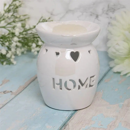 White Lustre Tea Light Wax Melt Burner LP47752 Desire