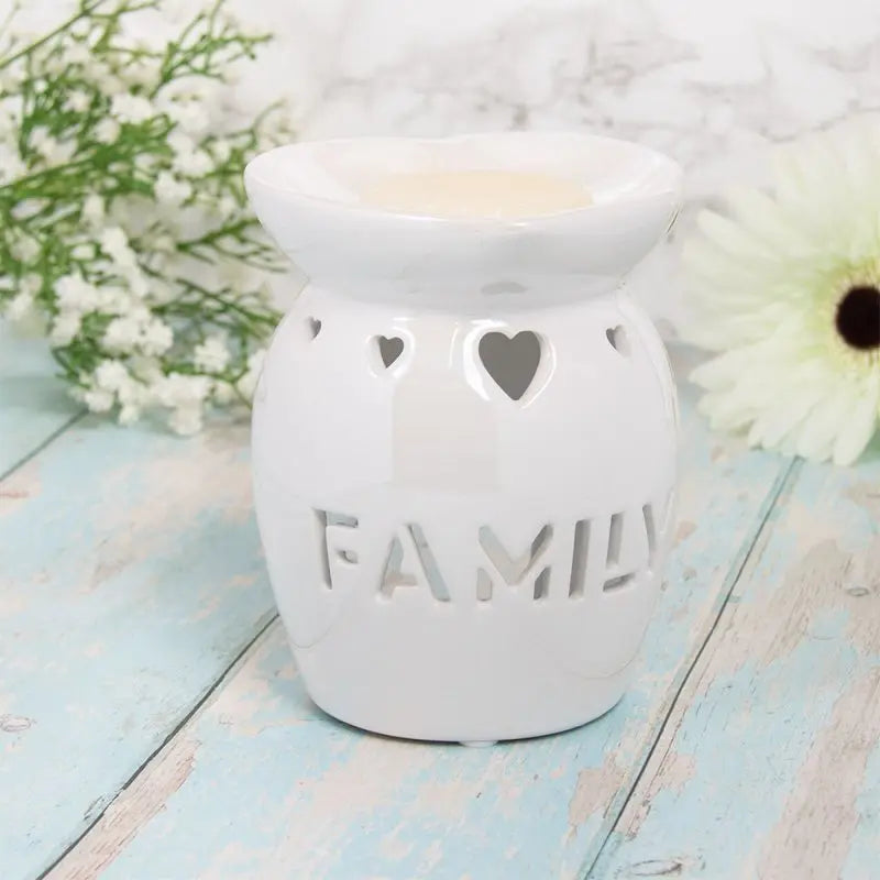 White Family Lustre Tea Light Wax Melt Burner LP47755 Desire