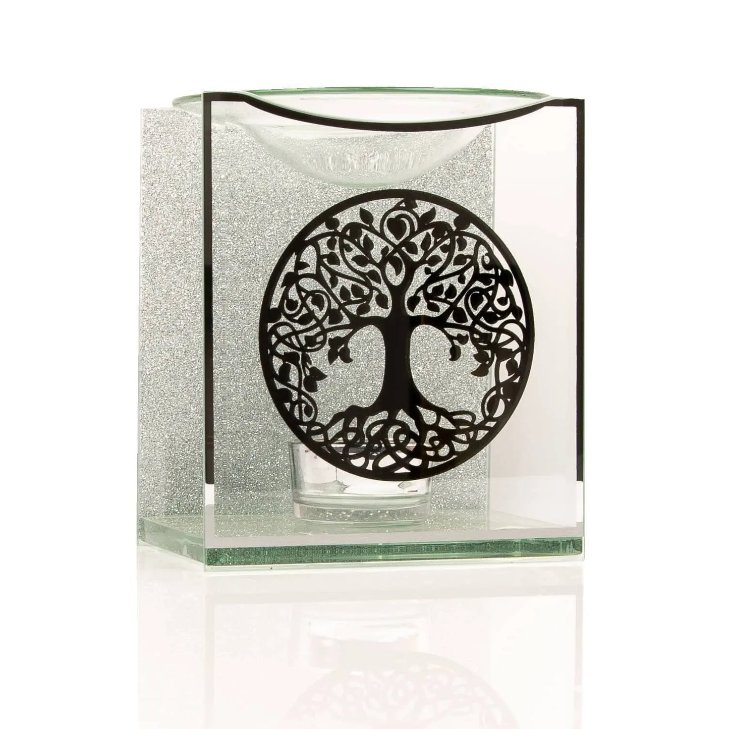 Silver Tree Of Life Design Glass Wax & Oil Burner LP45392 Desire
