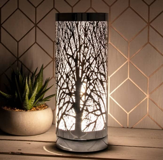 Silver and White Tree design Wax Burner Electric L-7601WH