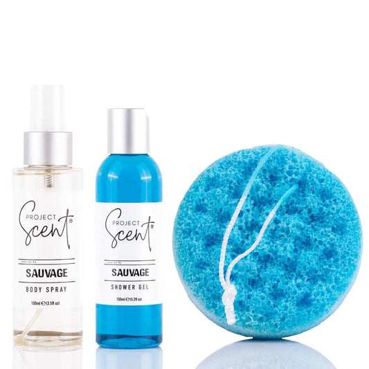 Sponge, Shower Gel & Body Spray Bundle Project Scent