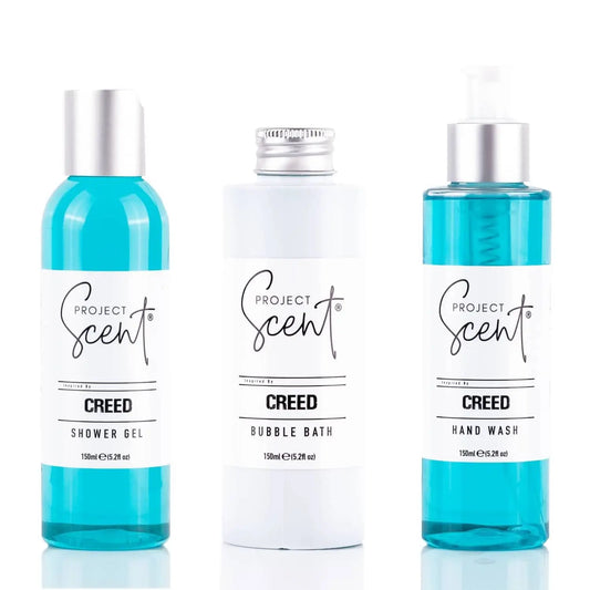 Creed Inspired Shower Gel, Hand Wash & Bubble Bath Bundle Project Scent