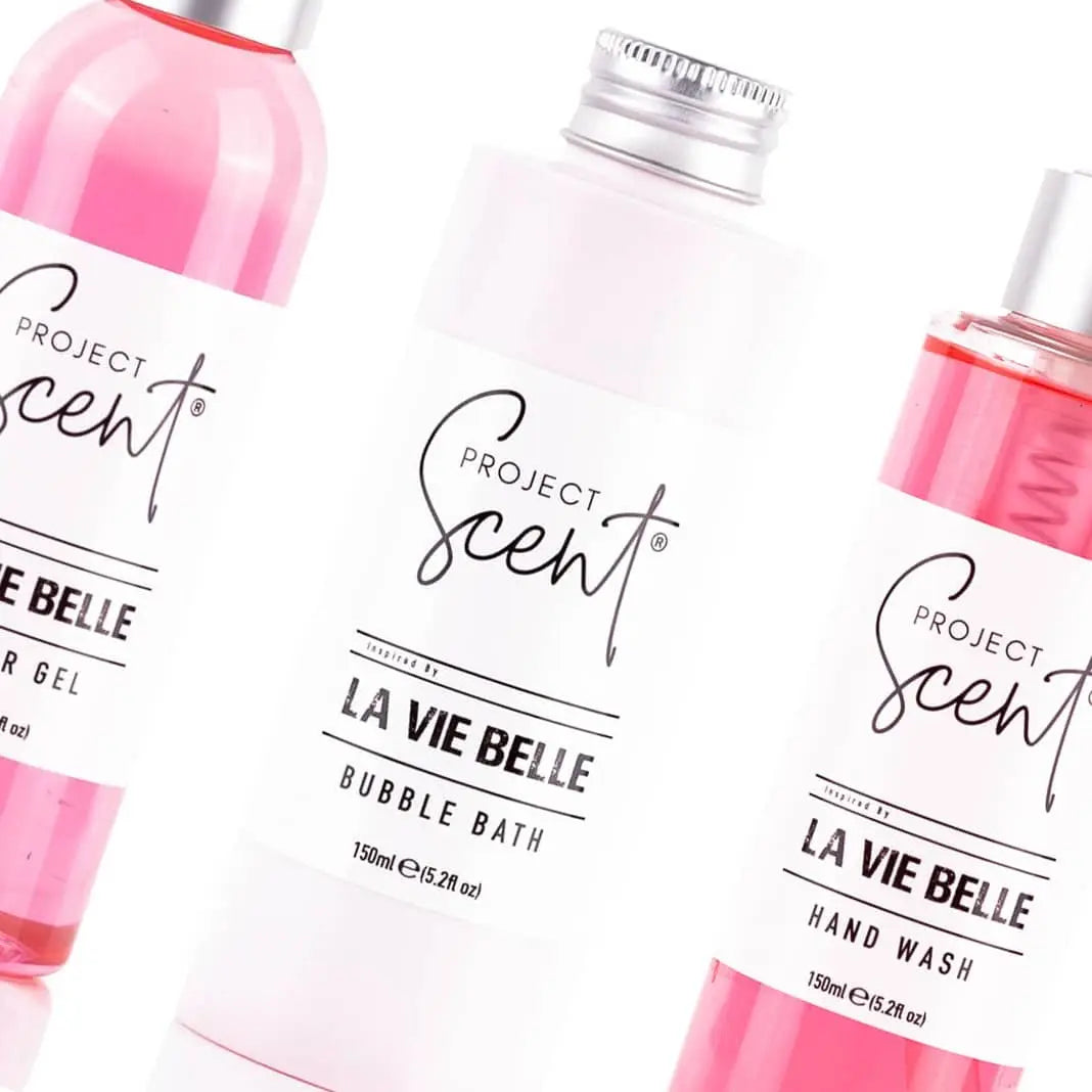La Vie Belle Inspired Shower Gel, Hand Wash & Bubble Bath Bundle Project Scent