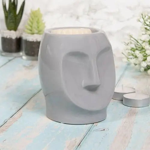Ceramic Grey Face Wax Melt Tea Light  burner LP48043 Desire